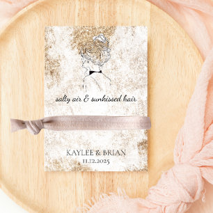 Strand Bruidsmeisje Hair Tie Scrunchie Houder Informatiekaartje