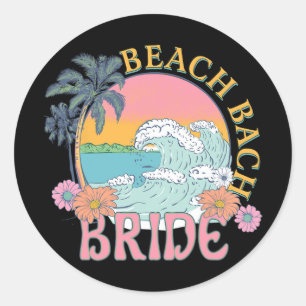 Strand Bruidsmeisje Retro Zomer Bachelorette Ronde Sticker