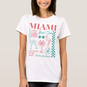 Strand Bruidsmeisjesfeest Retro Doodle Schets Miam T-shirt