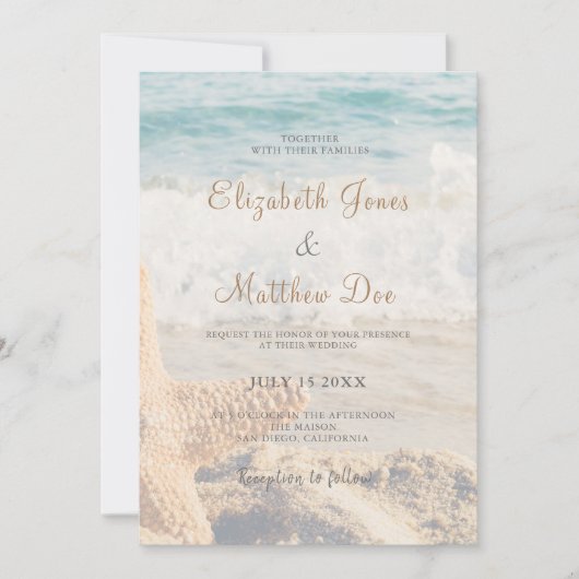 Strand bruiloft - Aan zee bruiloft - Romantisch st Kaart (Voorkant)