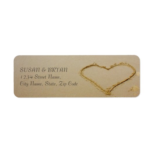 Strand bruiloft adres label (Voorkant)