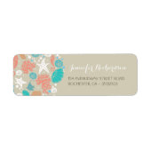 strand bruiloft adresetiketten etiket (Voorkant)