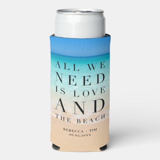 Strand bruiloft alles wat we nodig hebben is liefd (Seltzer Voorkant)