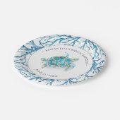 Strand Bruiloft Aquarel Zeeschildpad Bruidsmeisjes Papieren Bordje (Gekanteld)