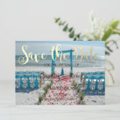 Strand Bruiloft Arbor Opslaan Datum Save The Date (Staand voorkant)