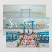 Strand Bruiloft Arbor Opslaan Datum Save The Date (Voorkant / Achterkant)