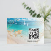 Strand Bruiloft Bestemming Paspoort Kaart QR Code (Staand voorkant)