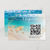Strand Bruiloft Bestemming Paspoort Kaart QR Code (Voorkant / Achterkant)