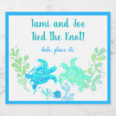 Strand Bruiloft Bier Fles Label Etiket (Enkel label)