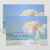 Strand Bruiloft Bloemen Save The Date (Voorkant / Achterkant)