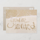 Strand bruiloft bruidsdouche uitnodiging--Zand & Z Uitnodiging Briefkaart (Voorkant / Achterkant)