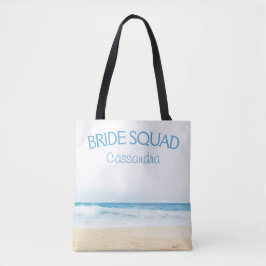 Strand Bruiloft Bruidsmeisje Naam Canvas tas