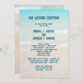 Strand bruiloft ceremonie programma Sjabloon (Voorkant / Achterkant)