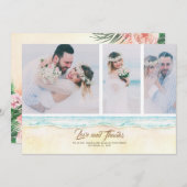 Strand bruiloft dank u foto bedankkaart (Voorkant / Achterkant)