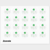 Strand bruiloft dank u scallop shell groen ronde sticker (Vel)