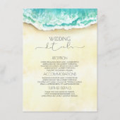 Strand Bruiloft Details Informatie Gast Informatiekaartje (Voorkant)