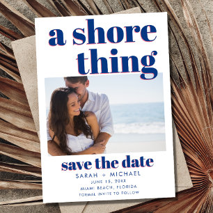 Strand Bruiloft Een Shore Thing Foto Save the Date