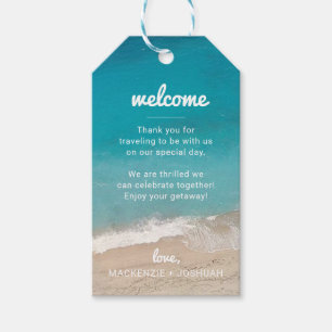 Strand bruiloft gast Dank u en welkom Cadeaulabel