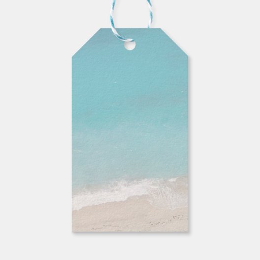 Strand bruiloft gast Dank u en welkom Cadeaulabel (Achterkant)