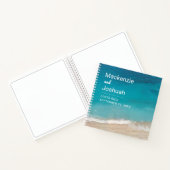 Strand Bruiloft Gepersonaliseerde Sandy Waves Gast Notitieboek (Binnen)