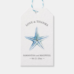 Strand bruiloft gunst Tags Waterverf zeester Cadeaulabel