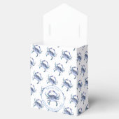 Strand bruiloft gunsten | Blauwe krab op wit Bedankdoosjes (Geopend)