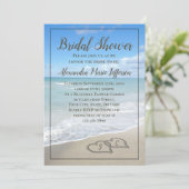 Strand bruiloft harten in het zand Vrijgezellenfee Kaart (Staand voorkant)