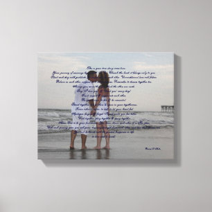 Strand bruiloft "Ik doe" Canvas Afdruk