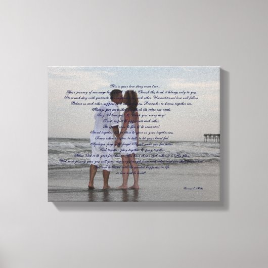 Strand bruiloft "Ik doe" Canvas Afdruk (Voorkant)