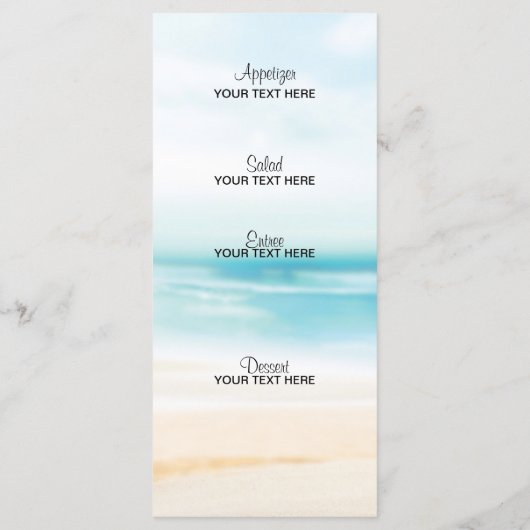 Strand Bruiloft - Menu (Achterkant)