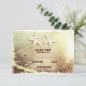 Strand bruiloft moderne romantische bruiloft RSVP (Staand voorkant)