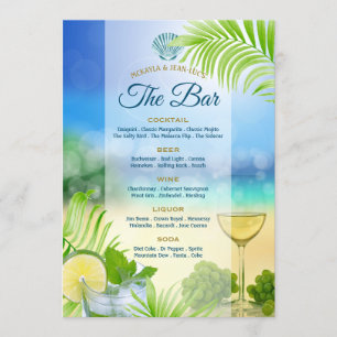 Strand Bruiloft Mojito Wijndruiven Palm Open Bar Menu