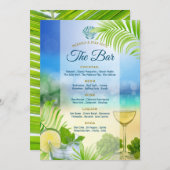 Strand Bruiloft Mojito Wijndruiven Palm Open Bar Menu (Voorkant / Achterkant)
