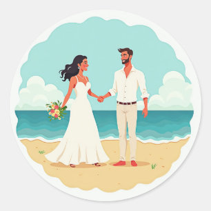Strand bruiloft moment Sticker