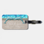 Strand Bruiloft Nautische Dolfijn Reizen Bagagelab Bagagelabel (Achterkant horizontaal)