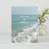 Strand Bruiloft of Bestemming Bruiloft Blauwe Ocea Kaart (Staand voorkant)