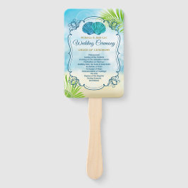 Strand Bruiloft Orde van Ceremonie Entourage Palm Handwaaier