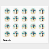 Strand bruiloft paar Sticker (Vel)