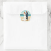 Strand bruiloft paar Sticker (Tas)