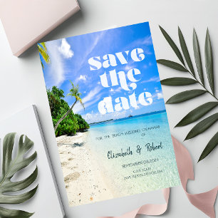 Strand Bruiloft Palm Boat Save The Date