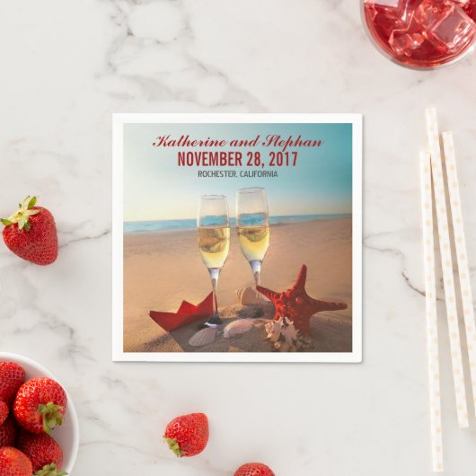 strand bruiloft papieren servetten (Insitu)