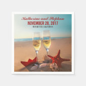 strand bruiloft papieren servetten (Voorkant)