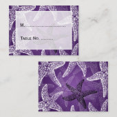Strand bruiloft Plaatskaarten Starfish Paarse Plaatskaartje (Voorkant / Achterkant)