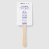 Strand bruiloft programma Fan met zeester, Navy Bl Handwaaier (Achterkant)