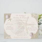  strand bruiloft programma Kaart (Staand voorkant)