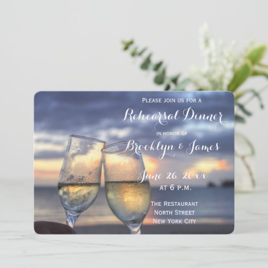 Strand bruiloft repetitie afgerond kaart