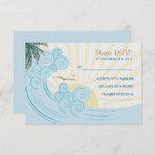 Strand bruiloft RSVP kaarten (Voorkant / Achterkant)