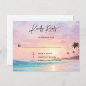 Strand Bruiloft RSVP kaarten (Voorkant / Achterkant)