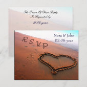 strand bruiloft RSVP Kaartje (Voorkant / Achterkant)