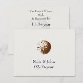 strand bruiloft RSVP Kaartje (Voorkant / Achterkant)